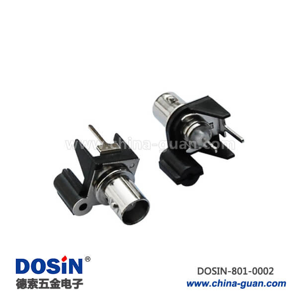 bnc 連接器 壓電 90度BNC直式同軸射頻母頭50歐姆黑色塑膠外殼PCB板端