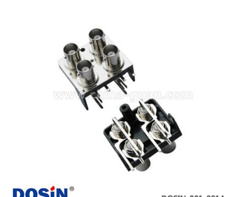 bnc端子板PCB彎式鋅合金四同軸射頻母頭50歐連接器