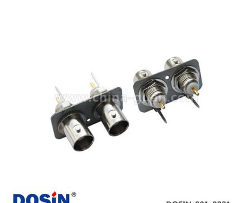 bnc視頻連接器射頻鋅合金直式母頭兩同軸穿墻PCB安裝板