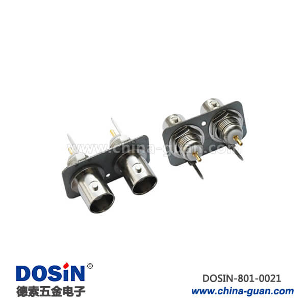 bnc視頻連接器射頻鋅合金直式母頭兩同軸穿墻PCB安裝板