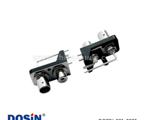 板端連接器射頻同軸彎式鋅合金PCB安裝黑色塑膠外殼BNC母頭