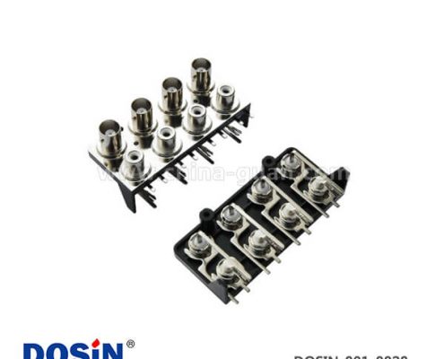 bnc高清視頻連接器RF射頻同軸八軸彎式鋅合金母頭PCB板端座