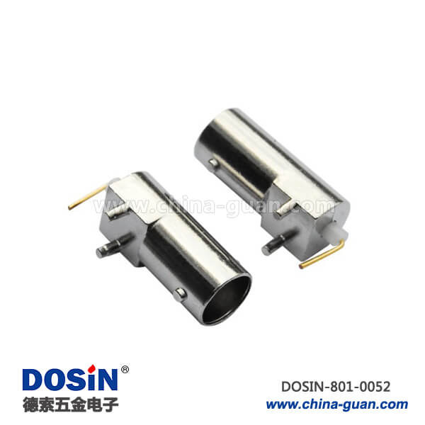 bnc連接頭彎式母頭2腳射頻同軸連接器接PCB板端座