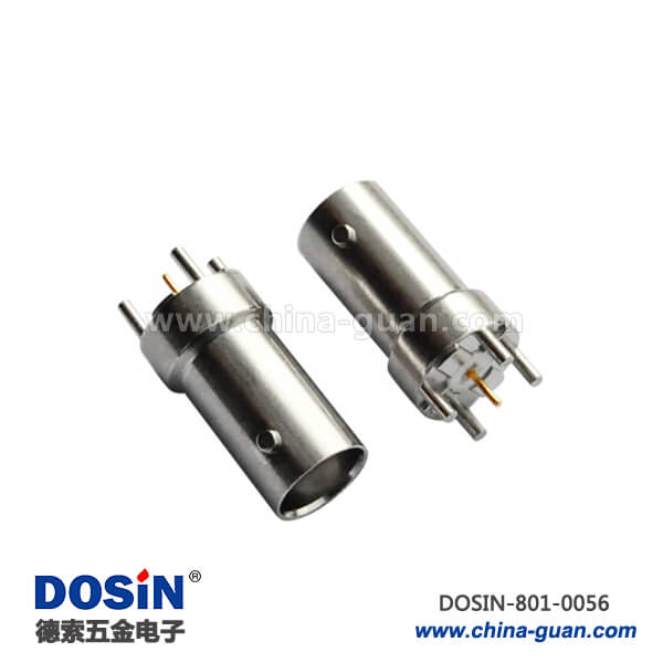 bnc母座直式鋅合金母頭4腳射頻同軸連接器PCB插座板