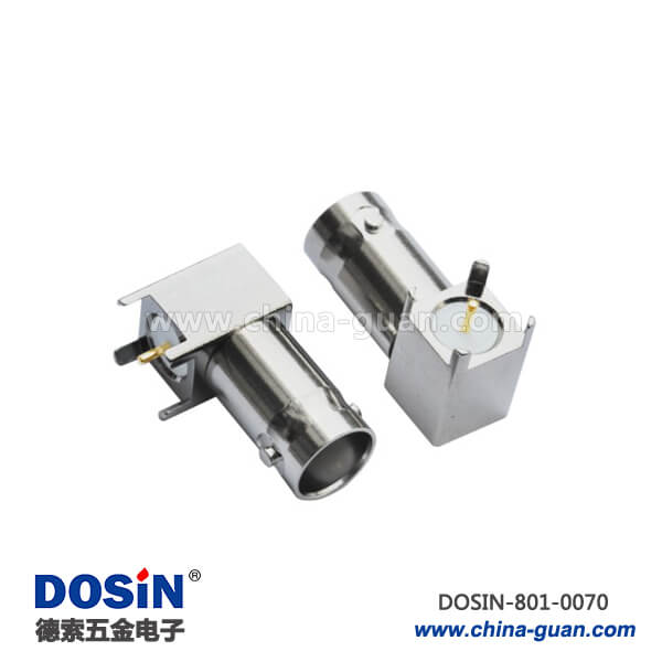 bnc 連接器 型號(hào) 方頭 5引腳射頻同軸彎式母頭PCB板端