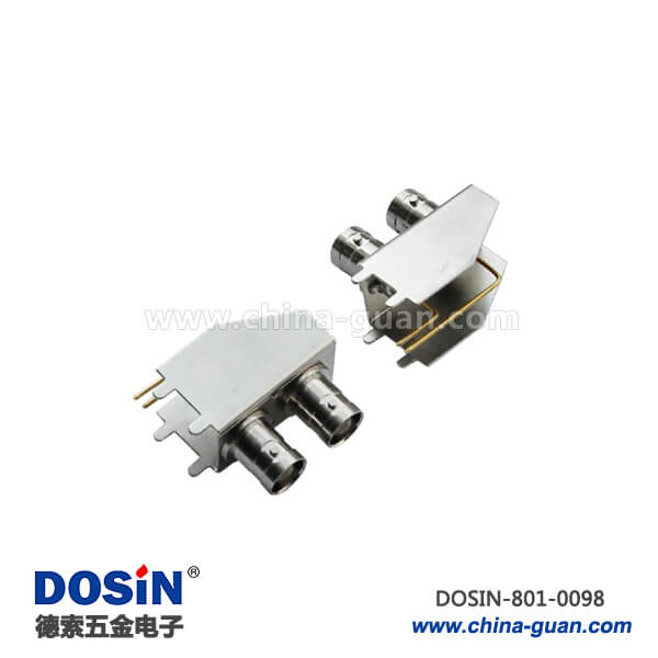 bnc視頻接口雙頭鋅合金50歐姆彎式母頭射頻同軸連接器