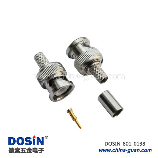 同軸電纜 bnc連接器射頻直式壓接母頭50歐