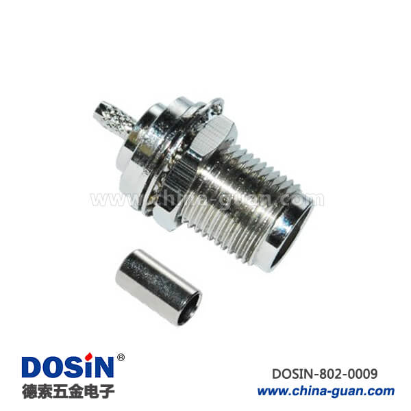 rf射頻同軸連接器直式壓接穿墻式母頭tnc接頭