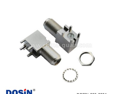 pcb 連接RF射頻同軸F頭鋅合金彎式母頭穿墻連接器