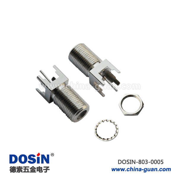 射頻pcb連接器RF同軸直式穿墻母頭F頭