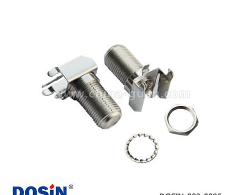 f連接器RF同軸射頻彎式母頭穿墻PCB板端