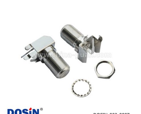 f型連接器RF射頻同軸母頭穿墻彎式接PCB板