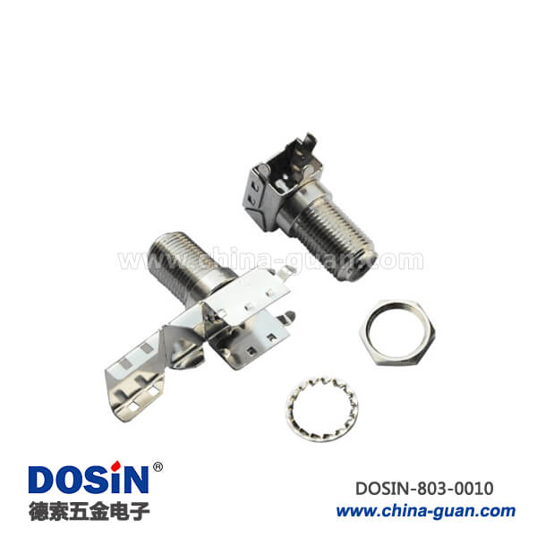 f 型連接器RF射頻同軸彎式母頭穿墻