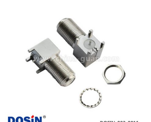 f頭連接器方形5引針母頭彎式射頻同軸穿墻PCB板