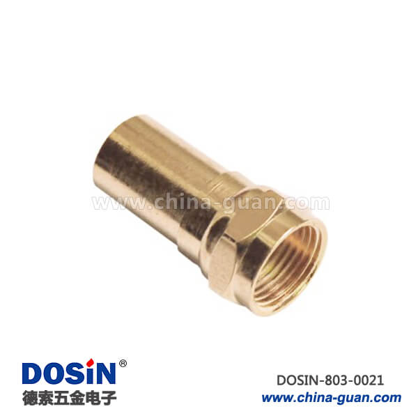 有限電視公制f頭鍍金直式公頭 RF射頻同軸連接器