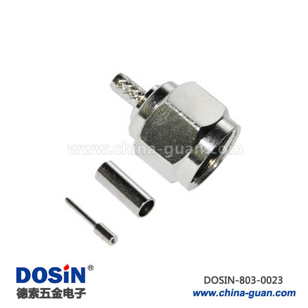 公連接器類型F頭 壓接直式公頭 RF射頻同軸