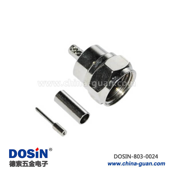 f射頻連接器 RF同軸 直式壓接公頭接線