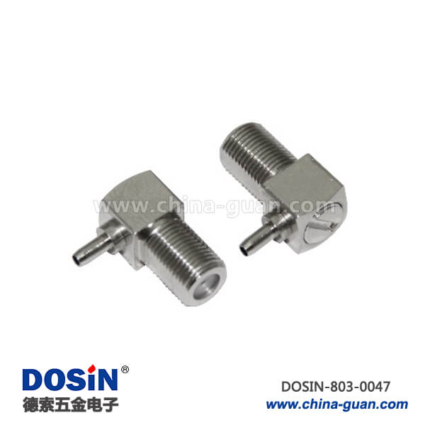 彎式電連接器F頭射頻同軸壓接RF母頭接線