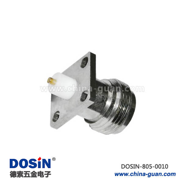 n型射頻連接器直式母頭4孔方形法蘭盤(pán)面板安裝