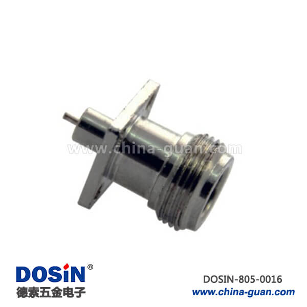 pcb射頻連接器n型同軸連接器直式4孔方形法蘭面板安裝