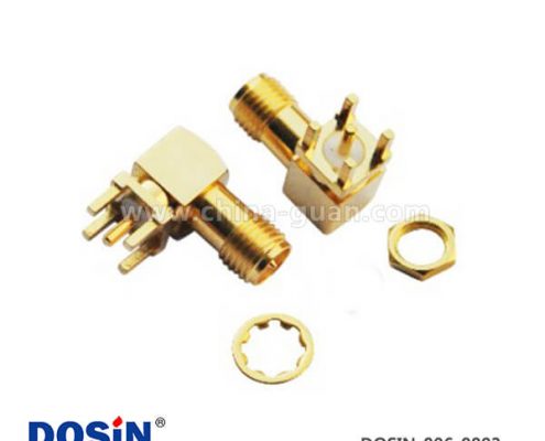 sma 射頻連接器彎式穿墻鍍金母頭PCB電路板