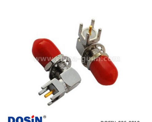 同軸連接器sma彎式穿墻式母頭鍍鎳PCB板端