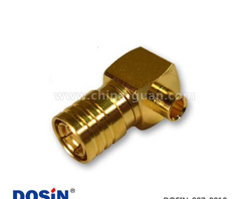 smb連接器彎式焊接鍍金公頭射頻同軸線纜