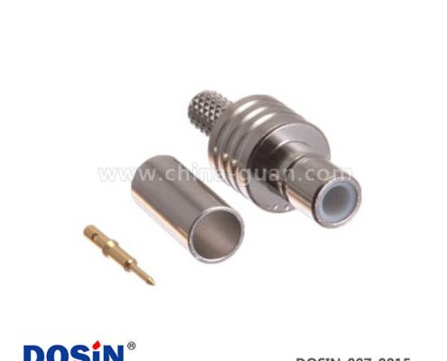 smb連接器射頻直式母頭鍍鎳壓接同軸線纜