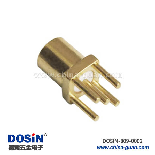 專業(yè)射頻同軸連接器直式母頭MCX4腳PCB板端插座