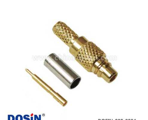 連接器公頭直式壓接鍍金MCX射頻同軸線纜