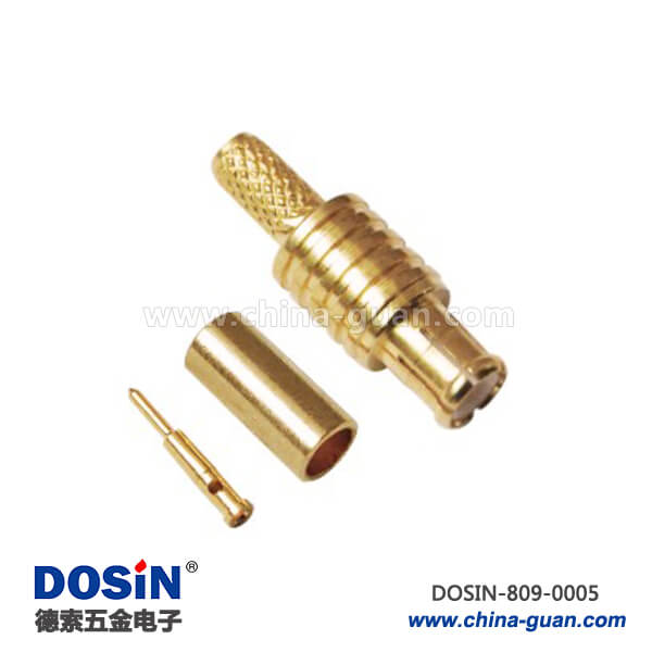 mcx射頻同軸連接器直式壓接式鍍金母頭