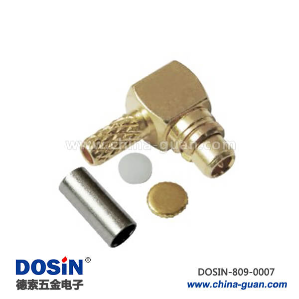 MMCX同軸連接器 公頭彎式壓接同軸線(xiàn)纜MMCX接頭