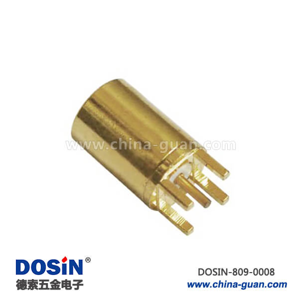 射頻同軸插座mmcx直式圓形母頭4腳邊緣卡板