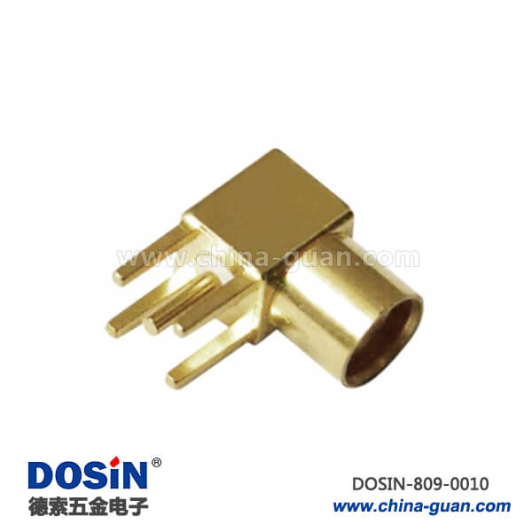 mcx 連接器射頻同軸 彎式方形4腳PCB板端插座