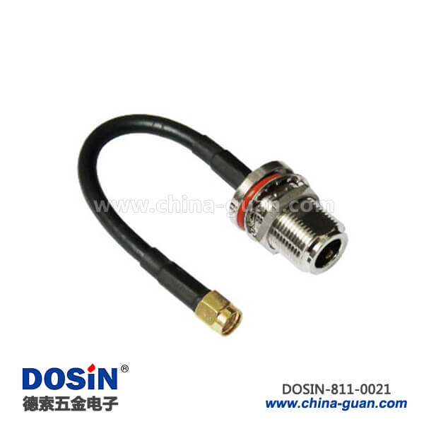 n頭穿墻防水rg59射頻同軸線材接sma公頭