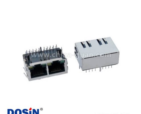 雙頭RJ45連接器屏蔽插座帶LED燈和EMI彈片