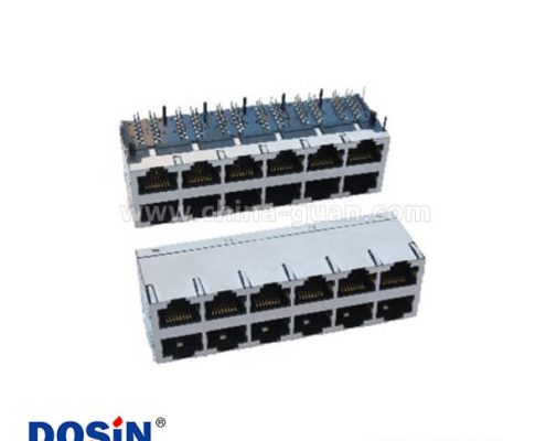 8針RJ45連接器LAN口2x4屏蔽帶EMI彈片LED燈