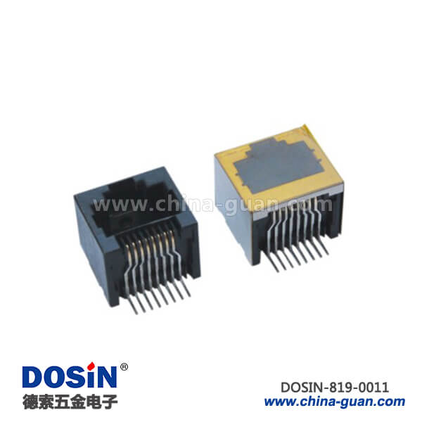 貼片式RJ45連接器SMT 8P8C SMD超低高度網(wǎng)絡插座接口
