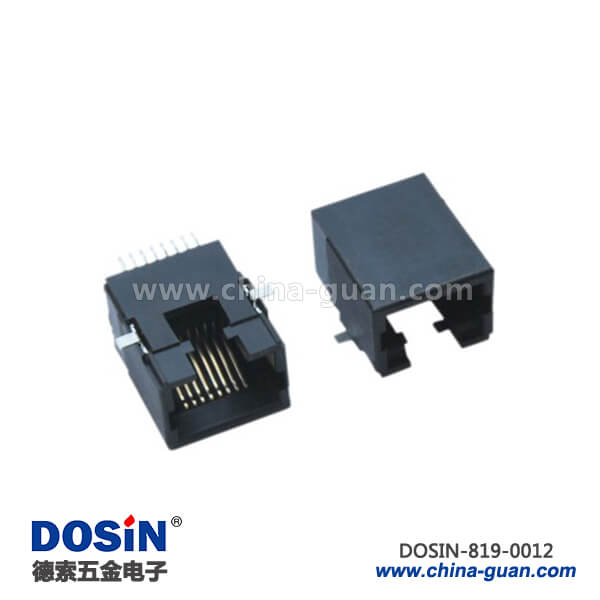 RJ45連接器母頭無屏蔽pcb安裝插座