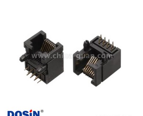 90度插件RJ45網(wǎng)絡接口8P8C非屏蔽全塑開口朝下帶定位柱