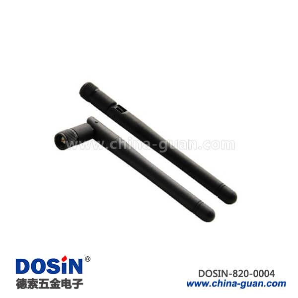 WIFI WLAN 黑色外置2Dbi 2.4G增益天線帶SMA插頭可折疊