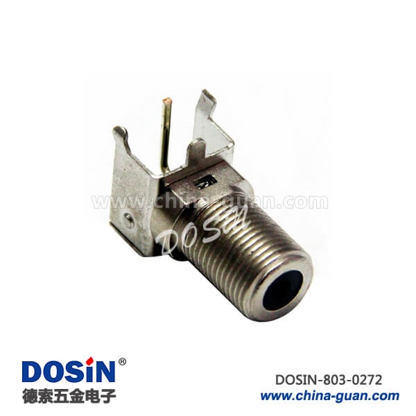 英制f母頭彎插PCB板端射頻同軸連接器