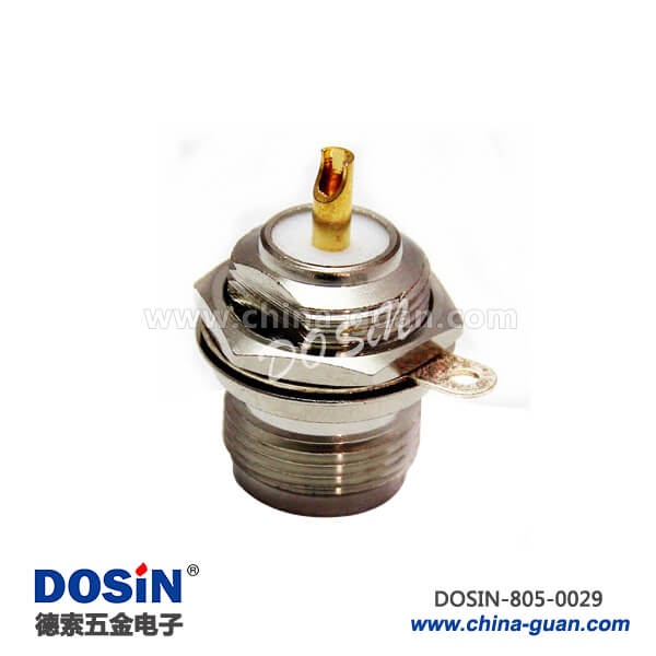 n型母頭焊線式直式穿墻射頻同軸連接器