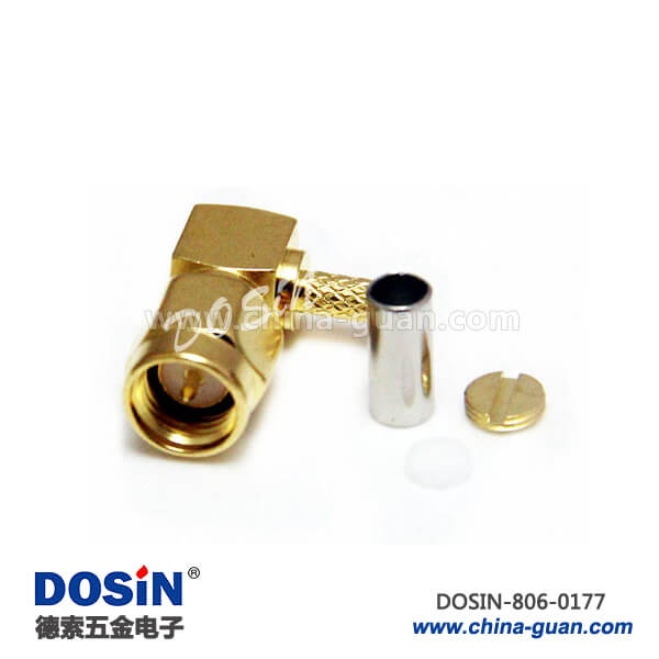sma公頭轉(zhuǎn)接線彎式壓接射頻同軸連接器