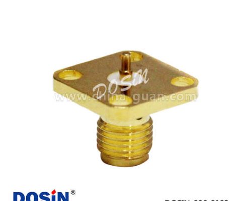 射頻sma母接頭4孔方形法蘭盤連接器焊線