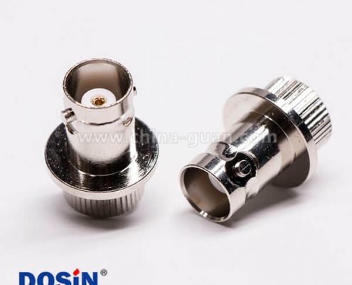 BNC母接頭直式帶直紋滾花面板安裝連接器