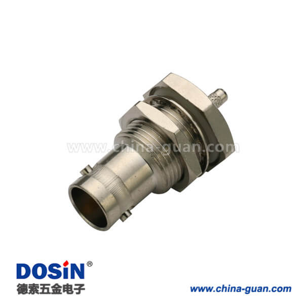 DOSIN-801-1020 bnc母頭焊線式防水穿墻直式射頻同軸電纜連接器