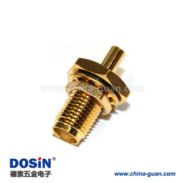 sma直式穿墻焊接母頭防水同軸連接器線纜UT085