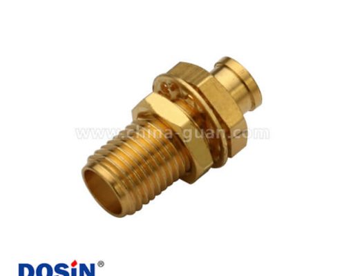 sma同軸連接器RF射頻穿墻直式母頭焊接線纜UT141