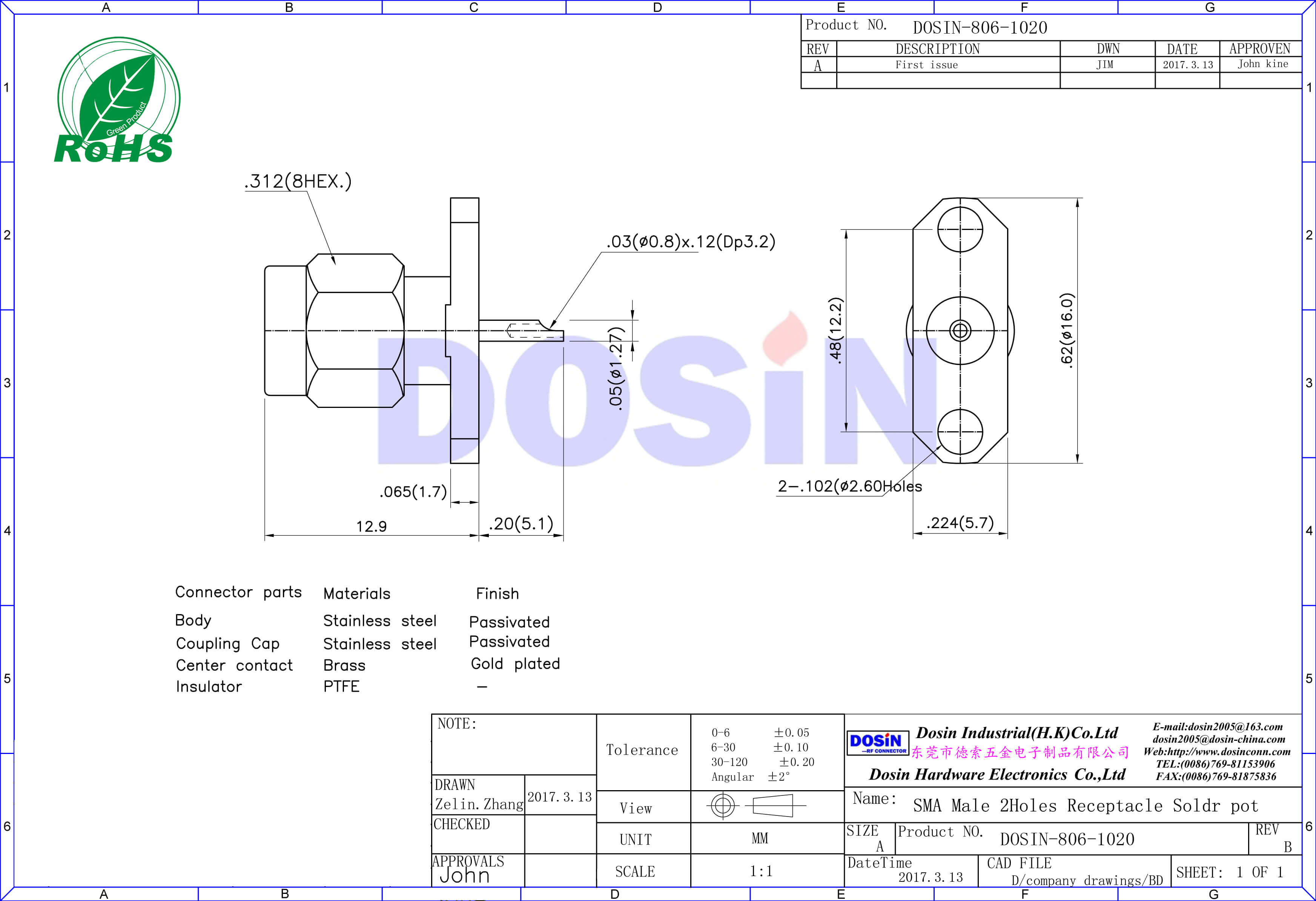 sma 連接器直式2孔法蘭盤(pán)公頭